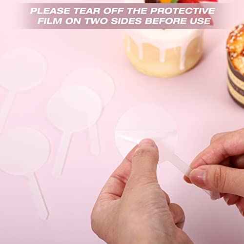 Chunful 30 Pack 2 Inch Circle Acrylic Custom Cupcake Topper, DIY Clear Blank Cake Personalized Cupcake Topper with Sticks for Birthday Party, Christmas, Halloween, Wedding, Baby Shower Cake Decoration