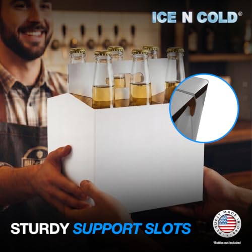 Ice N Cold 6-Pack Cardboard Carrier - White, 150 Count, Fits 12oz Bottles