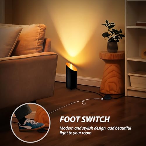 Black 2 Pack Indoor Floor Uplights with 7W GU10 Bulbs - Warm White 2700K
