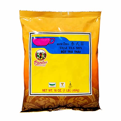 Thai Iced Tea Mix 16 oz Pack of 6 - Traditional Restaurant Style Black Tea