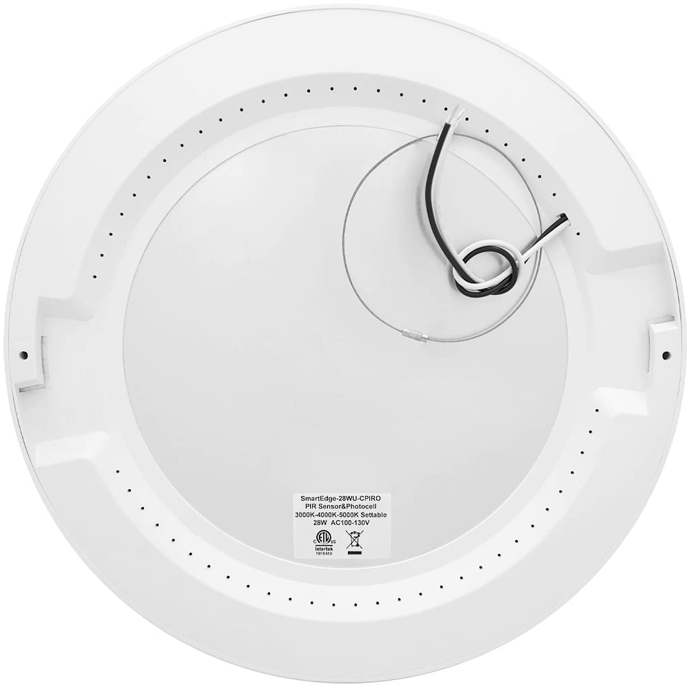 Maxxima 13 in. Round Ceiling Flush Mount Light Fixture - Features Motion Sensor, 2700 Lumens, 3 CCT 3000K/4000K/5000K, Automatic Dusk to Dawn Photocell Sensor, Perfect Closet or Entryway Light