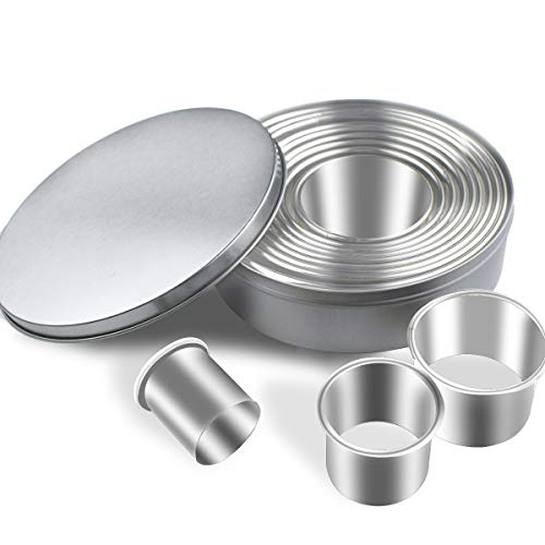 TTSAM 12-Piece Round Cookie Cutter Set Stainless Steel Baking Molds - Variation: Round