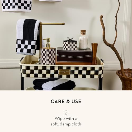 Glass Soap Pump - Black and White Courtly Check Dispenser