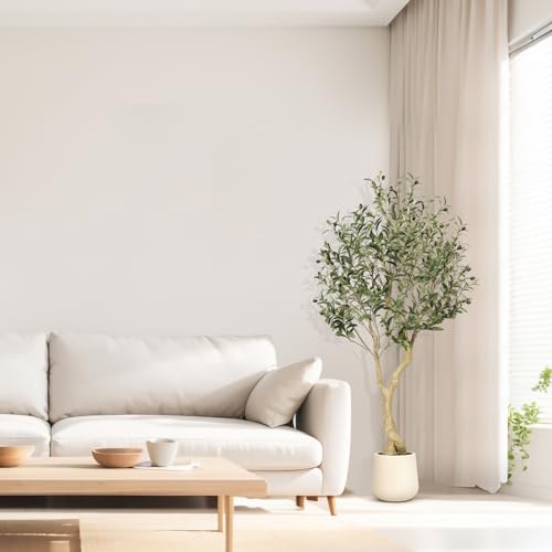 5ft Artificial Olive Tree with White Exquisite Planter - Indoor Decor