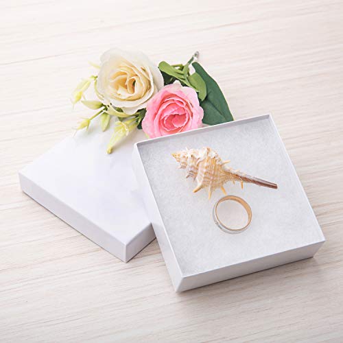White Jewelry Gift Boxes 96 Pack 3.5x3.5x1 Inch Small Cardboard Storage Boxes