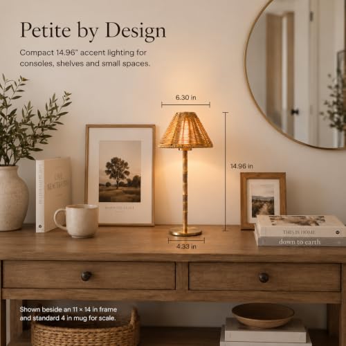 Bamboo Cordless LED Table Lamp – Rechargeable 24-Hour Battery,