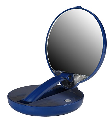 Floxite 15X Magnifying Lighted Compact Mirror Blue for Makeup & Skin Care