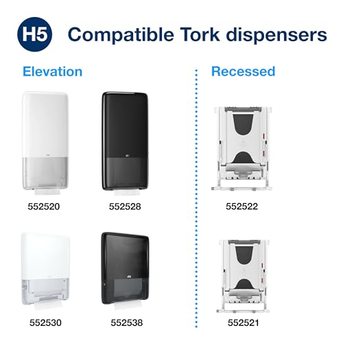 Tork PeakServe Continuous Hand Towel Refill - 12 x 410 Sheets, White, H5 Compatible