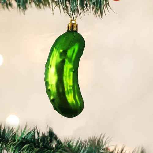NJN 4Pcs Christmas Pickle Ornament, Shatterproof Plastic Ornaments for Christmas Tree, Traditional German Xmas Decoration