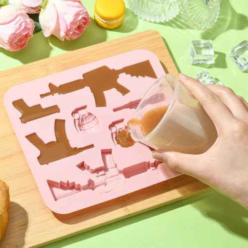 KitBeads 2Pcs Gun Silicone Molds Bullet Pistol Machine Fondant Molds for Baking Candle Crafts Party Cake Decoration Cupcake Topper