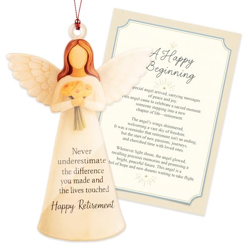 Retirement Angel Ornament 2025 ? Never Underestimate The Difference You Made | Inspirational Angel Figurine Hanging Keepsake ? Happy Retirement Gift for Women & Men