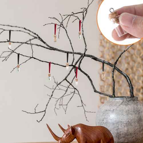 Thinp 16 Pcs Mini Glass Bottles with Cork, 1ml Capacity, Round Shape, Fantasy Theme, Lightweight, Reusable, Perfect for DIY Crafts, Christmas Tree Decoration