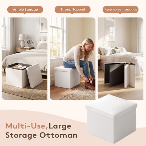 24-Inch White Makeup Vanity Set with Lighted Mirror & Storage Stool