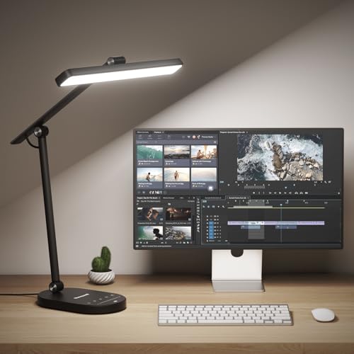 Honeywell HWT-H4 LED Desk Lamp - Black, Dimmable, Eye-Caring, Auto Sensor