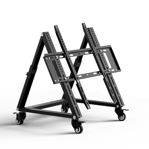 Low Height Mobile TV Stand 26-65 Inch with Wheels & Adjustable Viewing Angle