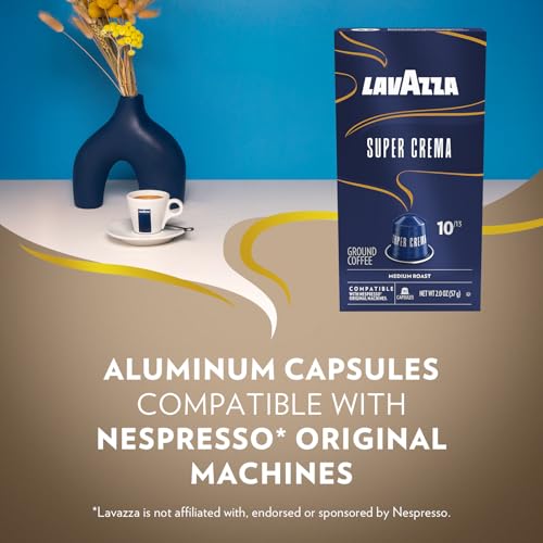 Lavazza Super Crema Coffee Capsules - 60 Count for Nespresso Machines - Medium Roast Arabica & Robusta Blend