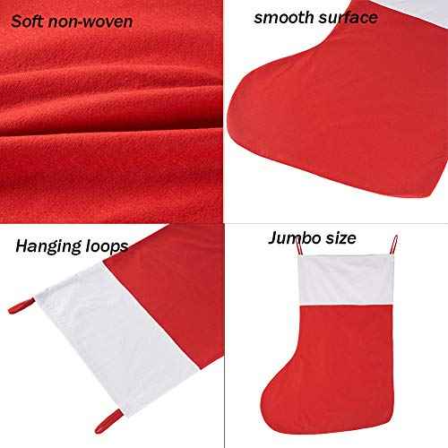 CCINEE 44.98" Jumbo Stocking,Christmas Large Size Red and White Xmas Hanging Stocking for Party Decoration Supply