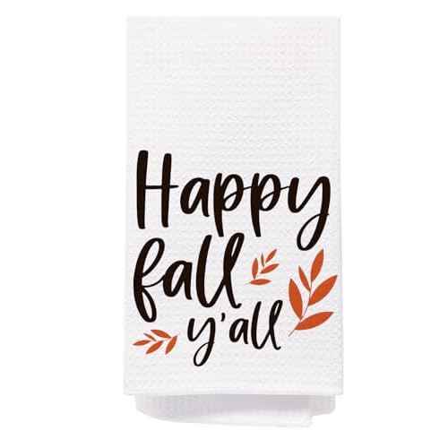 SPBL&L Happy Fall Y'all Kitchen & Bath Towels, Autumn Leaves Hand & Dish Towels, 16x24 Inches