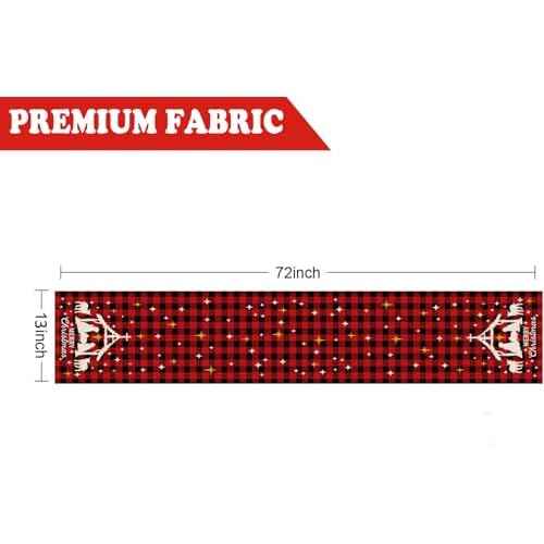 Jesus Christmas Decorations Table Runner Buffalo Plaid Holy Night Nativity Christ Seasonal Winter Merry Christmas Xmas Kitchen Dining Table Home Decor 13x72 Inch
