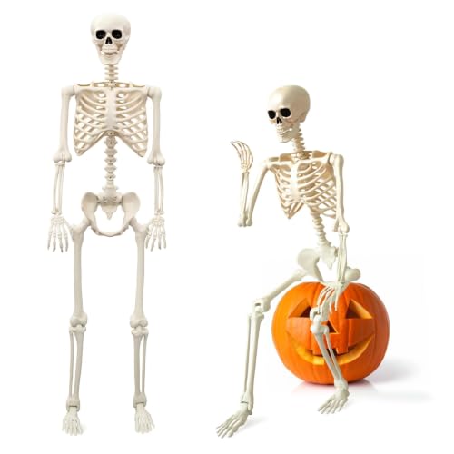 Oceanite 2-Pack Life Size 5.4FT Skeleton Halloween Decorations, Articulated Joints