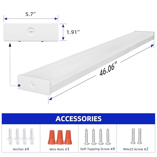 4FT LED Wraparound Light - 40W 4400 Lumens, 4000K Neutral White, Hardwired, 5.7 Inch Width