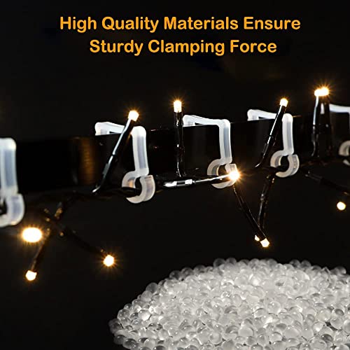 Vikdio 30-Pack Gutter Hooks for Outdoor Lights, White – No-Scratch Clip-On Light Clips