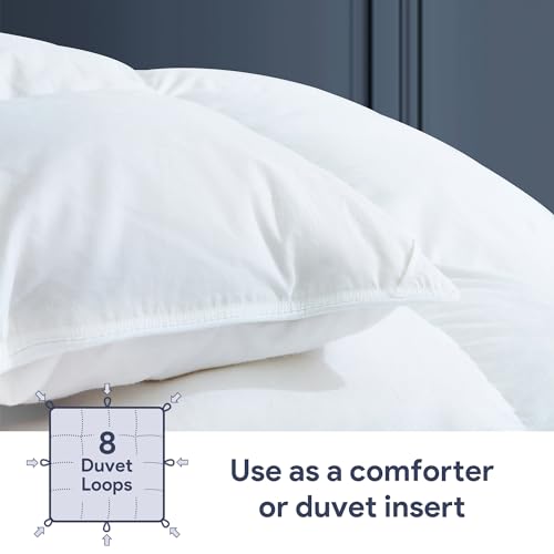 White All Season Oversized King Feather Down Comforter - Luxury Duvet Insert
