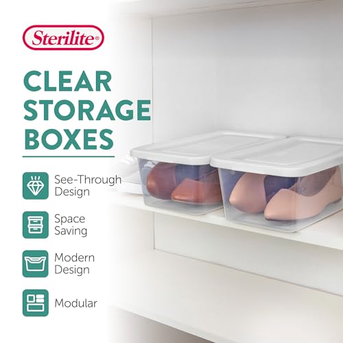Sterilite 6 Quart Clear Plastic Storage Bins - 24-Pack Stackable Containers
