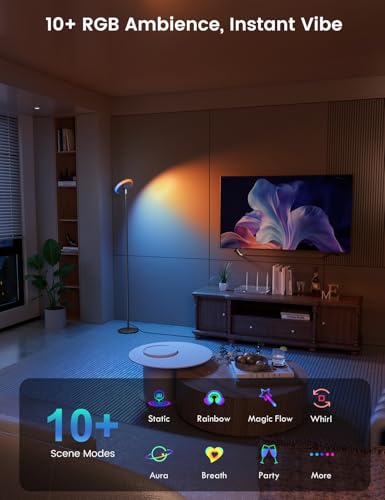 WOWLUMEN UFO Torchiere Floor Lamp RGB Black - 42W 3700LM Ambient & Main Lighting
