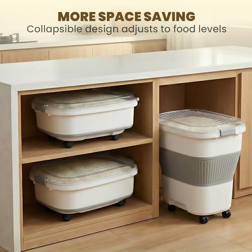 HOYTAMDAR 50Lbs Collapsible Airtight Food Storage Container - Grey
