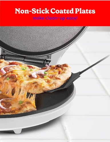 Betty Crocker 12-Inch Pizza Maker Plus Indoor Grill, Full Size, White