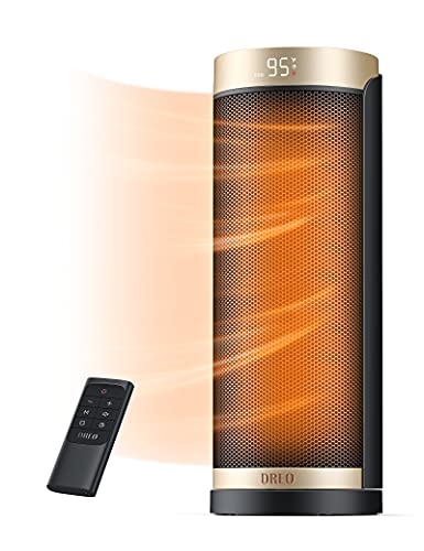DREO Gold Space Heater 1500W with Thermostat - Indoor Electric Heater