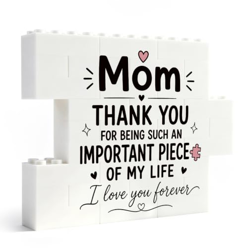 Mom Gifts from Daughter or Son - Heartfelt Puzzle Block Plaque for Mom