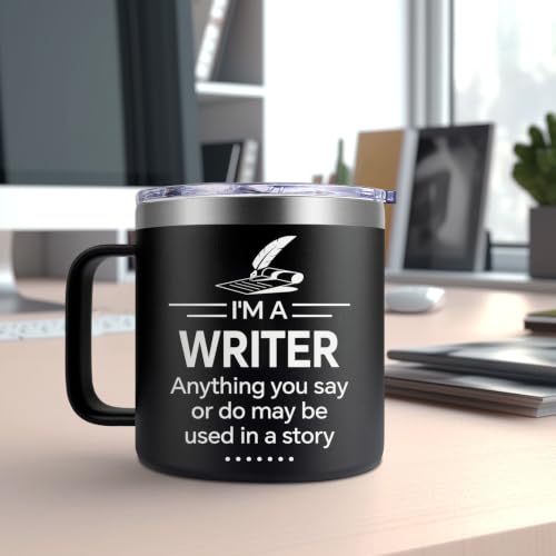 Fufendio Writer Gifts Coffee Mug Black 14oz - Perfect for Authors & Writers