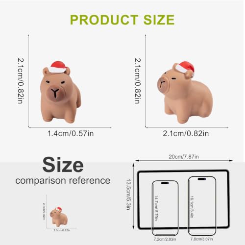 Christmas Capybara Figurines 60pcs - Mini Resin Holiday Decor & Gift Fillers