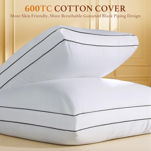 Queen Size Canadian Goose Down Pillow Set of 2 - Premium Luxury Bedding