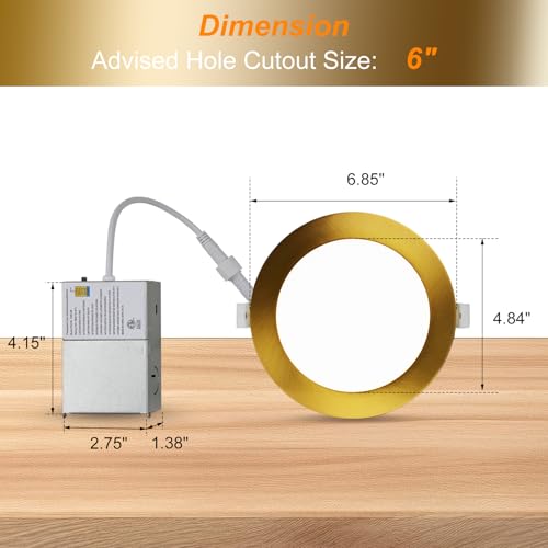 6 Pack ZYC Recessed LED Ceiling Lights 6 Inch Dimmable Night Light 5 CCT