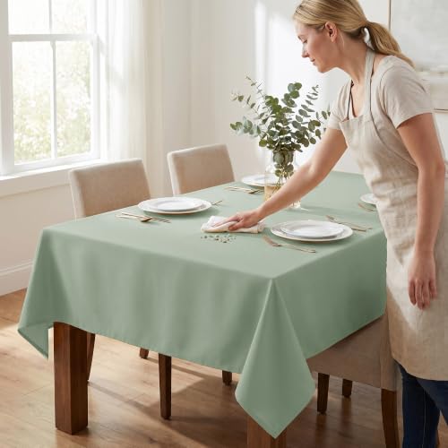 Sage Green Tablecloths 6 Pack - 70 x 120 Inch Premium Polyester for Rectangle Tables - Versatile & Stain Resistant