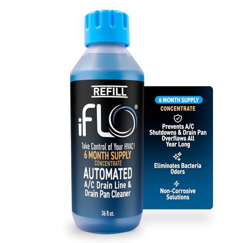 iFLO Smart AC Drain Line Cleaner Cartridge 36 Fl Oz - 6 Month Supply, Compatible with iFLO System