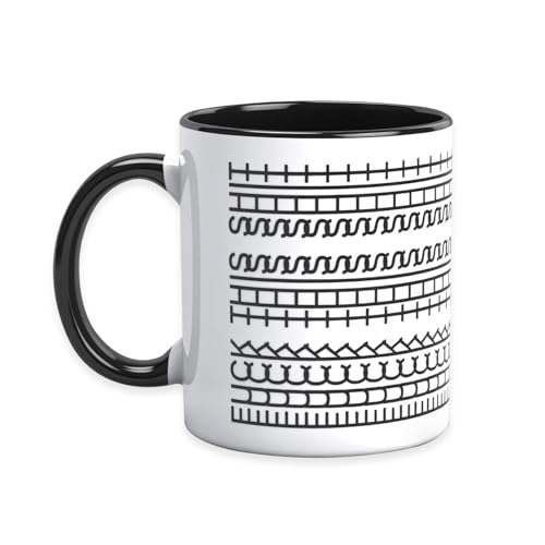 TEAWOO Black Funny Coffee Mug 11oz with Hidden Message Ceramic