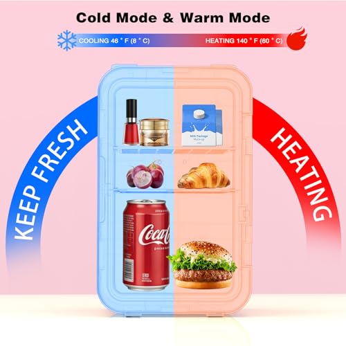 YLFU White Mini Skincare Fridge with Mirror, 6L Portable Cooler & Warmer - A-White-Mirror