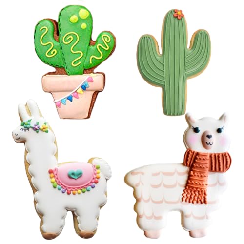 Ann Clark Llama & Cactus Cookie Cutter Set of 4 | Made in USA
