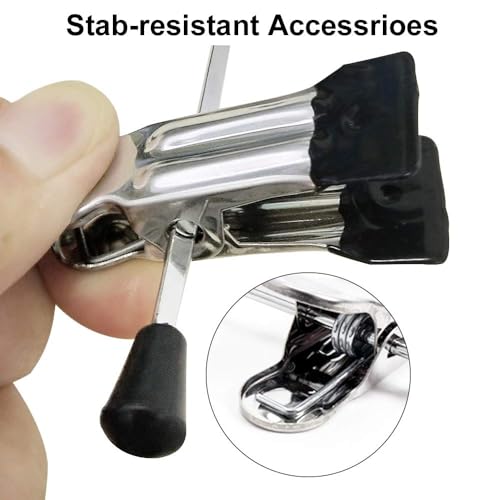 50 Pack Heavy Duty Metal Pants & Skirt Hangers with Clips for Closet Organization