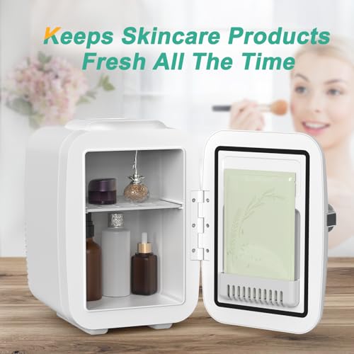 Mini Fridge 4L Portable Cooler & Warmer for Skin Care, Cosmetics, Drinks - White