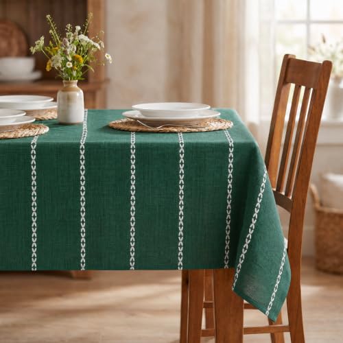 Horaldaily Christmas Green Tablecloth 60x84 Inch Rectangular Home Decor