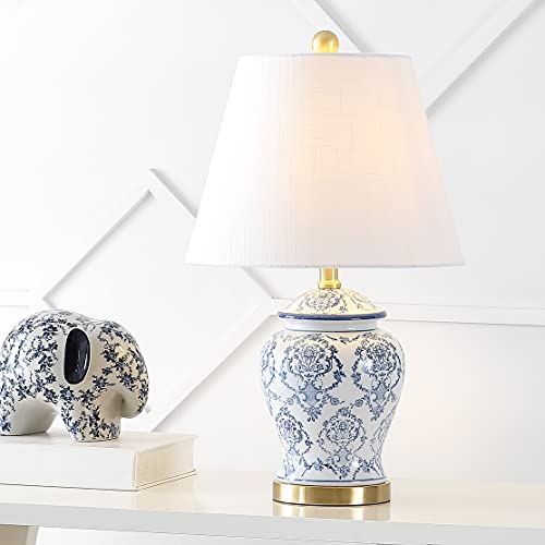 Juliana Chinoiserie Ceramic Table Lamp - Blue and White Urn Style, 22.25"