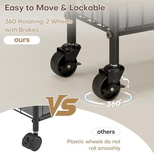 10-Inch Deep 6-Tier Slim Mobile Storage Cart with Wheels for Narrow Spaces