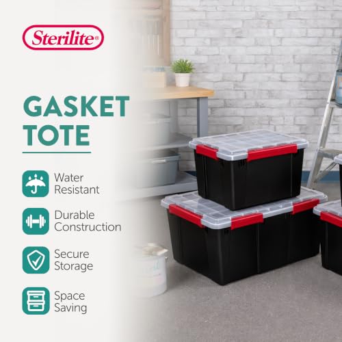 Sterilite 20 Gallon Gasket Tote Storage Bin 4 Pack Clear Stackable Containers