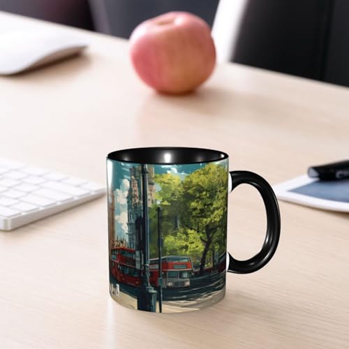 Jumou Silver 11oz Coffee Mug - Cute Funny Ceramic Cup for Women & Men