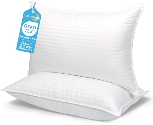 COZSINOOR Queen Size Bed Pillows Set of 2 for Side Sleepers – Soft / Firm Support